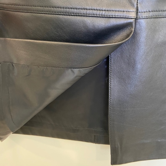 Reiss Kai Black Leather Pencil Skirt - Picture 12 of 14